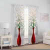 Curtain Delicate Vases Curtains For Living Room Transparent Tulle Sheer Window The Bedroom Accessories Decor