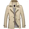 Cappotto da uomo Trench da uomo Giacca a vento da uomo Cappotto da uomo 2022 in cotone da lavoro stile europeo britannico Abito slim fit Cappotto da vento medio lungo Autunno