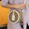 Вечерние сумки роскошные сумочки Женские дизайнерские тренд маленький болсо -гранд -мухер холст с кожаной женской боковой сумкой без плеча.