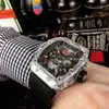 Luxuriöse Herren-Mechanik-Uhren-Armbanduhr RM11, automatisches mechanisches Uhrwerk, importiertes Gummi-Armband J2V6
