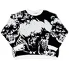 Мужские свитеры готический свитер Принт Skull Print Y2K Одежда зима 2022 Пуловер Панк улица Хип -хоп -бар