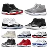 High Jumpman 11 Low Men Basketball Shoes White Bred Concord 45 Legend Blue 25th Anniversary Calting Cap و Gown Platinum Tint Designer Sneakers 36-47