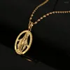 Hänge halsband jungfru maryhalsband guldfärg bijoux uttalande kvinnor mode katolska smycken