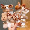 Accessori per capelli Bambini Hairpin Bangs Clip Girls Coffee Milk Tea Color Cartoon Bear Pins Kids