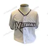 NOUVEAU Collège porte des hommes du nord-ouest de l'Arkansas Naturals blanc gris bleu marine chemises à double couture personnalisées maillots de baseball de haute qualité