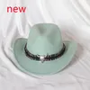 Berets Cowboyhut Fedora Rollkrempe Bull Head Zubehör Wolle Top Männer Frauen Herbst Winter Western Outdoor Rider