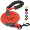 Dog Collars 1Pcs 5FT Leash Strong Climbing Multi-Color Nylon Rope Reflective Thread Night Safe For Walking Medium Large