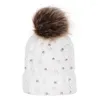 Hüte Herbst Winter Liebenswert Baby Warme Gestrickte Hut Mode Perle Ohrenschützer Mädchen Weibliche Skullies Beanie Cap Pompom Für Z36