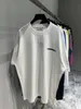 Maglietta del progettista del marchio di moda Nastro con sigillo di alta qualità Lettera stampata Abbigliamento da uomo casual Polvere grigia Balanciagas