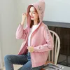 Women's Trench Coats Women Pink Coat Embroidered Hooded Windbreaker 2022 Women's Spring Autumn Zipper Cardigan Loose Female