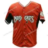 Baseball-Trikots NEU College Baseball trägt Herren Carolina Mudcats Orange Weiß Benutzerdefinierte doppelt genähte Shirts Baseball-Trikots Hochwertig