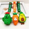 Keychains Creative gift cartoon Mengxin fruit key car pendant backpack couple ground push