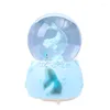 Декоративные фигурки 3D-световой хрустальный шар вращающийся музыкальная коробка 5/7 дюйма Dolphin Snow Globe Glass Свадебный подарок подруга Валентин