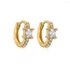 Hoop￶rh￤ngen Mafisar Design Mini Gold Plated Color Zircon Earring Fashion and Luxury for Woman Wedding Party Jewelry Gift