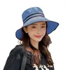 Cappelli larghi da donna Summer Casual Big Cotton Cappello Cotton Floppy Beach Sun Capo pieghevole