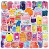 50 PCs Boba Tea Adesivos Bubble Tea Pearl Milk Adsether Vinil Laptop Bump Bottles Bottles Computs Adultos Crian￧as Adolescentes C53-493