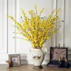 Decorative Flowers Artificial Silk Spring Forsythia Plastic Craft Flower Fake Plant Wedding Home Party Table Office Gift Decoration DIY