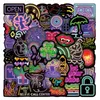 50PCS Neon Style Stickers Neon Light Waterproof Vinyl Decals Laptop Sticker for Water Bottle Phone Computer Luggage Guitar Bathroom Graffiti Patches W-892