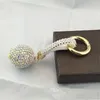 Porte-clés élégant cristal rond boule porte-clés plein strass en cuir strass lanière sac charmes pendentif voiture porte-clés porte-bijoux cadeau