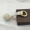 Llaveros Elegante Bola Redonda de Cristal Llavero Lleno de Diamantes de Imitación de Cuero Strass Lanyard Bag Charms Colgante Llavero de Coche Titular de la Joyería Regalo