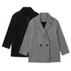 Costumes pour femmes 2022 mode élégant Mature Double boutonnage laine costume rétro à manches longues poche femmes manteau Unique veste Veste