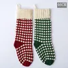 Spor çorapları 1 adet Noel noktaları akrilik örme çekiliş hediye sahibi ağaç süsü çorap şömine asılı dekor halkalarla