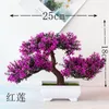 Decorative Flowers 18x25cm Artificial Green Plants Bonsai Simulation Plastic Small Tree Pot Potted Ornaments For Home Table Garden Decor