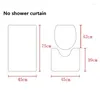 Shower Curtains Rose Cherry Blossom Print Fabric Waterproof Bathroom Curtain Carpet Machine Wash Toilet Lid Cover Bath Mat Sets