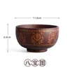 Bowls Natural Jujube Wooden Carve Bowl Soup Rice Noodles Kids Lunch Box Kitchen Tableware Japanese Style