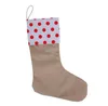 Canvas Christmas Stocking Sacos de presente Xmas Kids grandes Natal de Natal