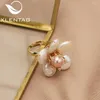 Cluster Rings Xlentag Natural Freshwater Pink Pearls Flowers Ring For Woman Romantic Charm Fashion Fine Jewelry Suitor Bridal Gifts