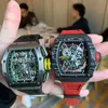 트렌드 시계 남성 눈 유리 RM011 Tourbillon 035 기계 및 WO 탄소 섬유 시계