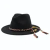 BERETS KVINNA MÄNS ULLA FELT VATTEN REPELLENT OUTBACK FEDORA HAT MED WIDD BRIM JAZZ GODFATHER CAP STORLEK 56-58CM S20