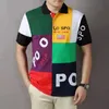 Atacado polos de manga curta designer masculino europeu e americano moda sete cores contraste algodão camiseta S-5XL