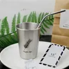 Mugs 350ml/500ml Leaf Pattern Beer Cup 304 Stainless Steel Coffee Mug Kitchen Drinkware Glass Tumbler Summer Cold Water Holder