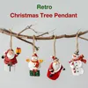 Christmas Decorations Retro Iron Father Santa Claus Snowman Pendant Vintage Metal Tree Hanging Ornament Decoration