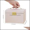 Jewelry Pouches Bags Jewelry Pouches Bags Boxes For Women Faux Leather Largecapacity Organizer Mirror Box Girls Gifts Earrings Brit Dhmsl