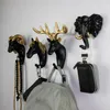 Ganchos montados na parede, canteiro de cabeceira decoração de banheiro acessórios para casaco cabide cavalo girafa alce elefante gancho decorativo decorativo
