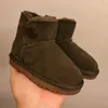 Kid Baby Australië Sneeuwlaarzen Designer Laarzen Super Lage Mini Suede Shearling Enkellaars Jongen Meisje Knop Kastanje Australische Klassieke Pluis