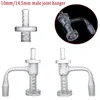 Full Weld Sandblasted Quartz Banger Smoking Accessories 10mm 14mm Male Joint Beveled Edge Bangers For Glass Bong Terp Slurper Set With Quartz Cap And Pill