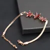 Link-Armbänder Top-Qualität mit drei mehrfarbigen Blumen, Roségoldfarbenes Armband, österreichische Kristalle, ZYH019, ZYH020, ZYH021, ZYH022, ZYH023