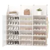 Clothing Storage Cube Plastic Dustproof Shoe Cabinet DIY Multilayer Rack Shoes Boots Organizer With Door Home Furniture Space Saving