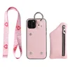 Handläder mobiltelefonfodral för iPhone 14 13 12 11 Pro Max XR XS iPhone14 Antidrop -fodral med handväska och lanyard7033109