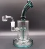 Narghilè Bong in vetro verde rosa con braccio ad albero Perc Mini Oil Dab Rigs Pipe Shisha