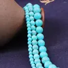 P￤rlor 32-100 st 4-12mm Smooth Natural Stone Blue Turquoises Runt f￶r smycken som g￶r DIY-armbandhalsbandsfynd