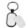 30 pcs Pi￨ces de sac sublimation DIY blanc blanc m￩tallique rectangle Keychain ovale RRE15092