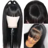 Peruvian Virgin Straight Human Hair Wigs With Bangs 150% Densitet Inga spetsar Front Wigs Glueless Full Machine Made for Women Diva1