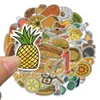 50PCS Cute Cartoon Foods Adesivi Amburgo Adesivi Graffiti Decalcomanie vintage Valigia fai da te Scrapbook Laptop Moto Giocattoli Adesivo scherzo