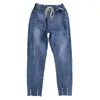 Dames jeans dames elastische taille groot formaat L-8xl Europese en Amerikaanse slanke losse harem negenpunt plus plus