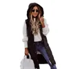 Women's Vests Fashion Sleeveless Jacket 3D Cutting Coldproof Versatile Long Type Hooded Warm Cotton Puffer Waistcoat